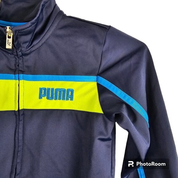 Puma Zip Up Navy Blue Performance Jacket - Picture 3 of 9